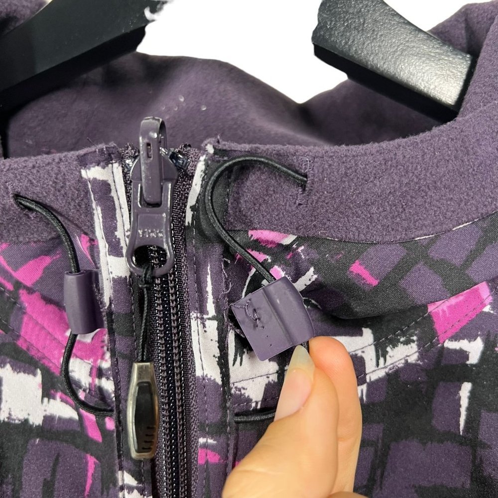 Columbia Purple Print Zip Up Lined Hooded Jacket XL - Picture 3 of 10